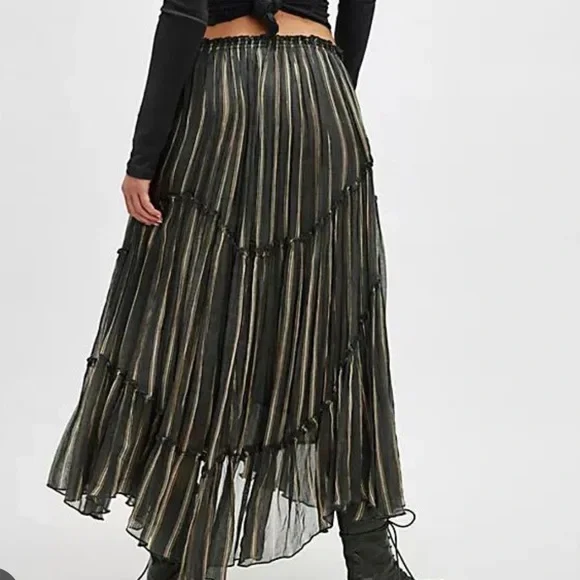 FREE PEOPLE Ember Striped Midi Skirt - Picture 2 of 6